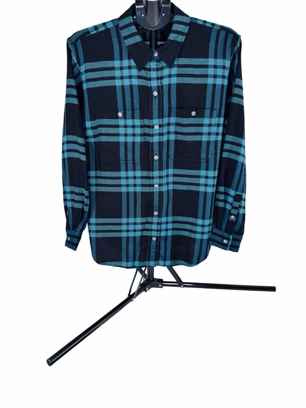 Banana Republic women’s  XL Regular Green/Black Plaid women’s Flannel Buttonup